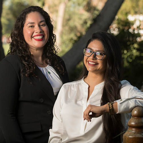 Sara Garcia (left), a nutrition student, and Ariana Estrada (right), a scholarship coordinator with Financial Aid and Scholarships, were matched through the I AM FIRST mentorship program in 2018.