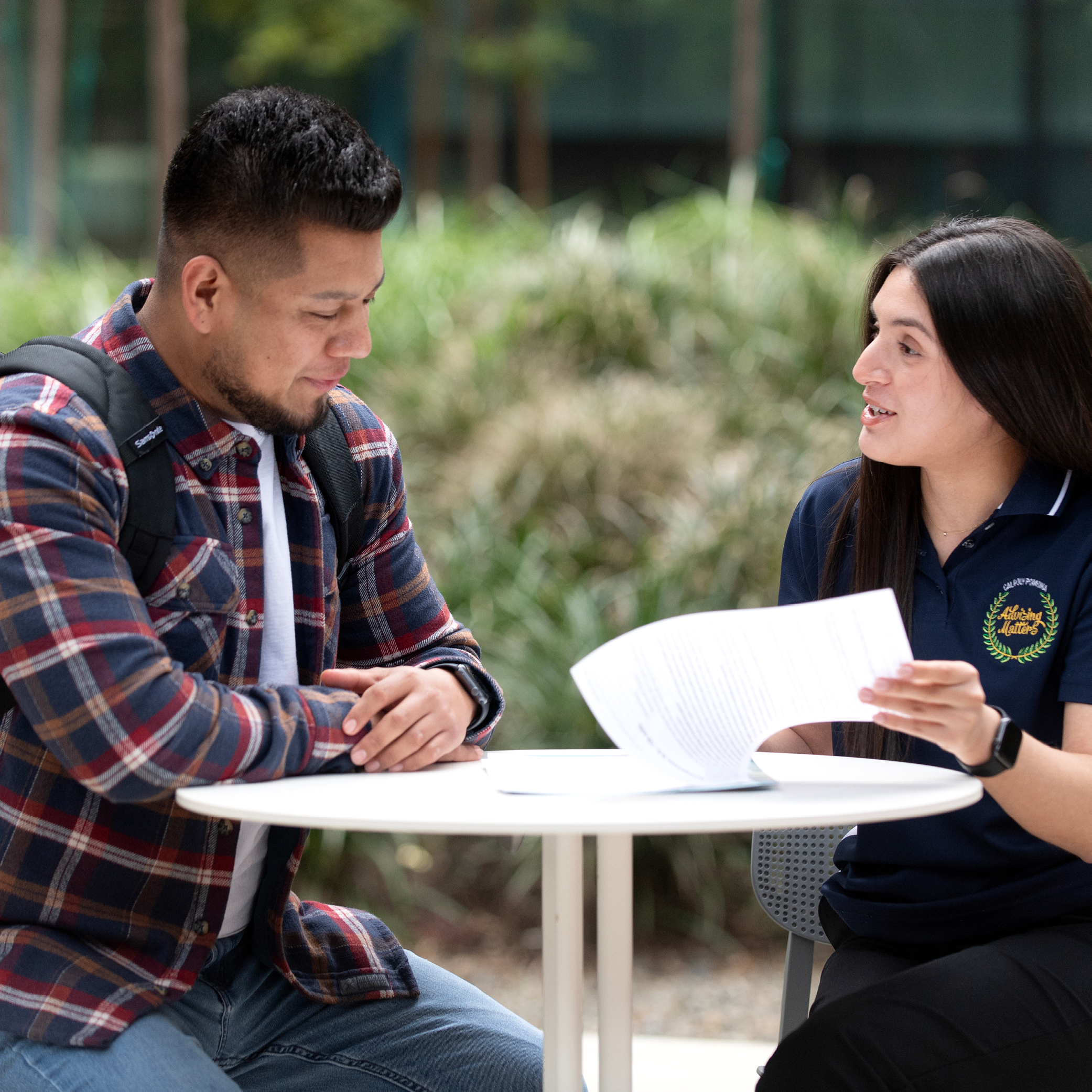 Undeclared advisor works with a student