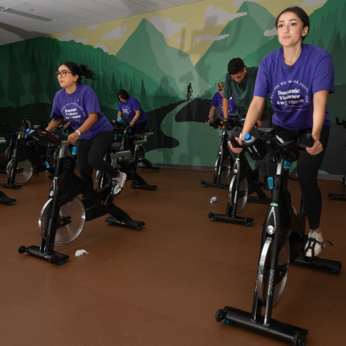 Students pedal in support of a cause