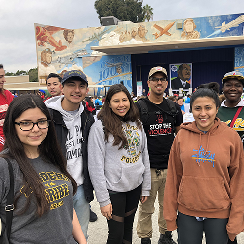 student volunteers for Pomona beautification day