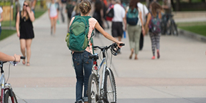 Bicycling and walking on campus