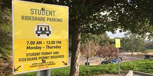 Student Rideshare Parking Sign