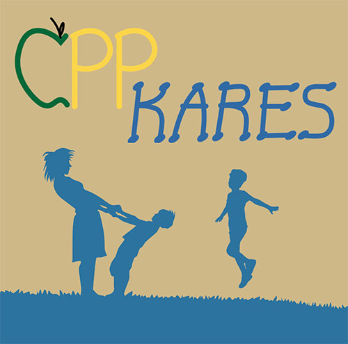 Children play in grass with a female parent and the words CPP KARES on graphic.