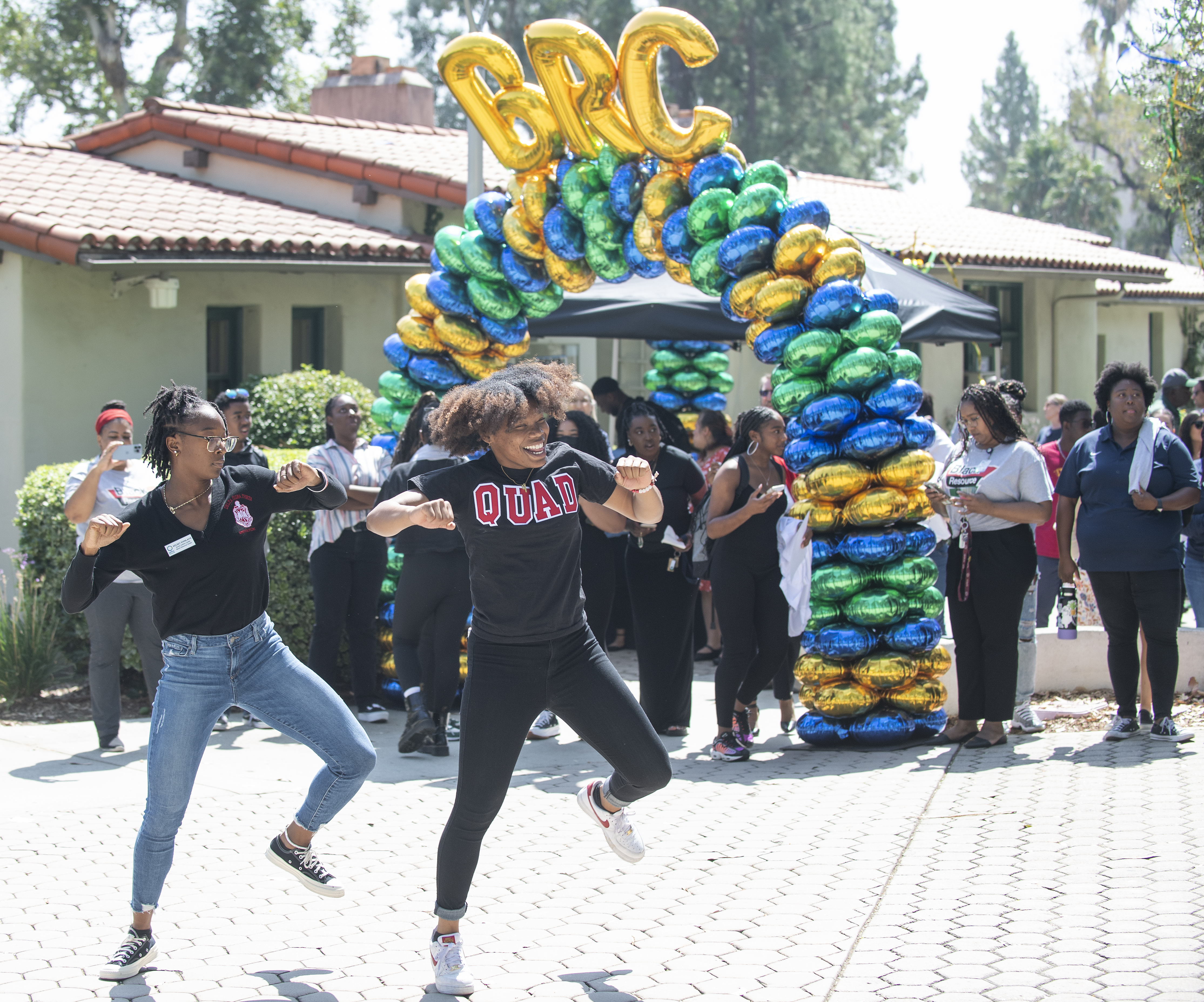 Students celebrate outside of the BRC