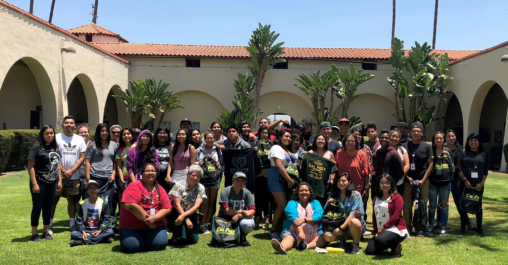 Students outside the Center