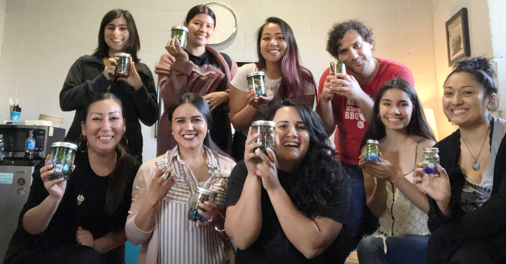 wellness group picture with jars