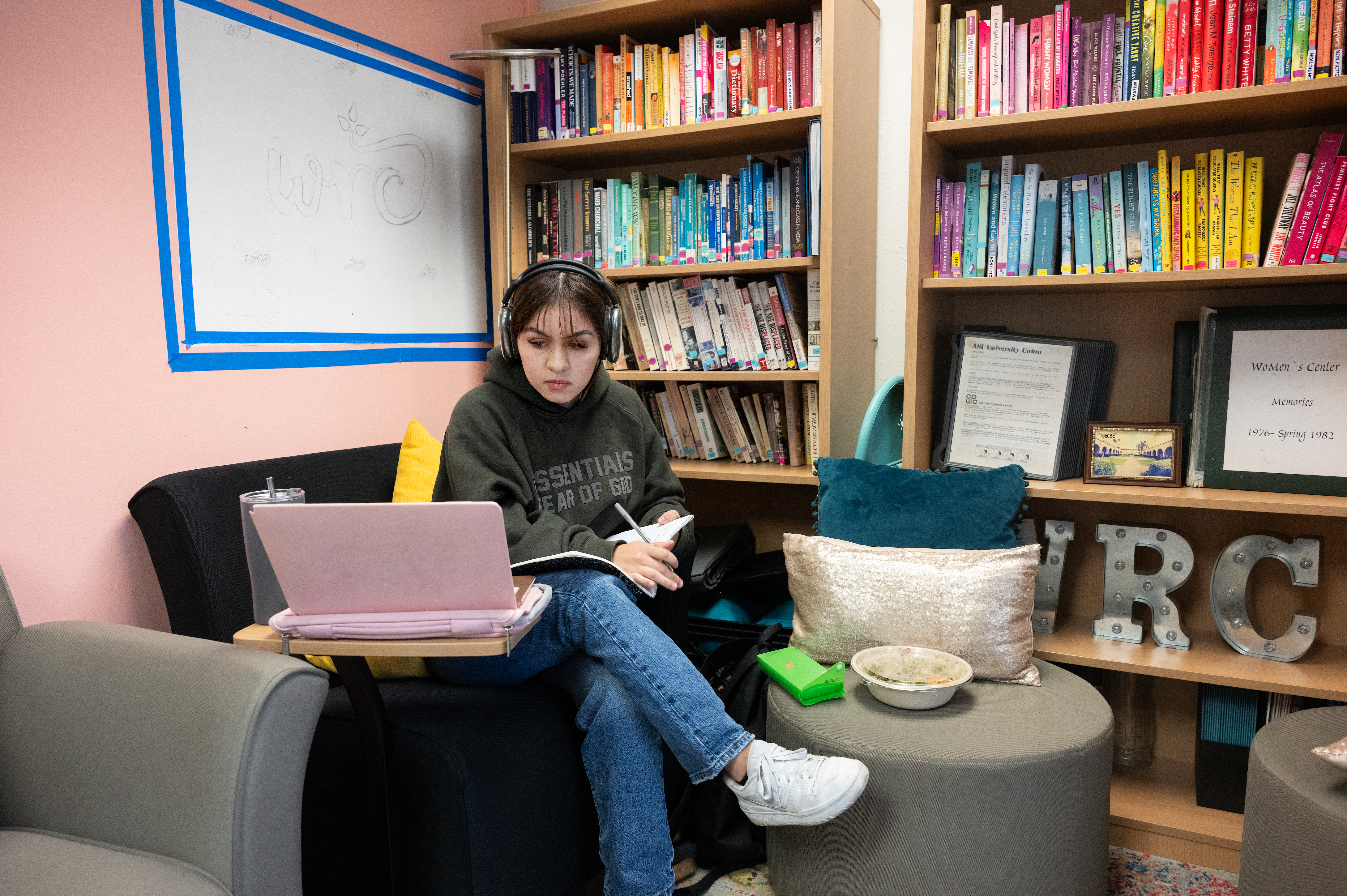 A student studies inside the WRC