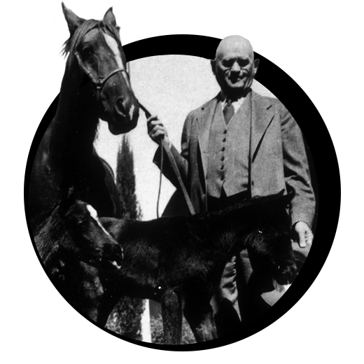 W.K. Kellogg and a horse