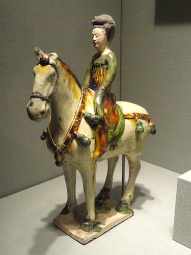 Terra cotta figure from late 7th century China, Tang dynasty, on display at the San Diego Museum of Art. Photo taken in 2013.