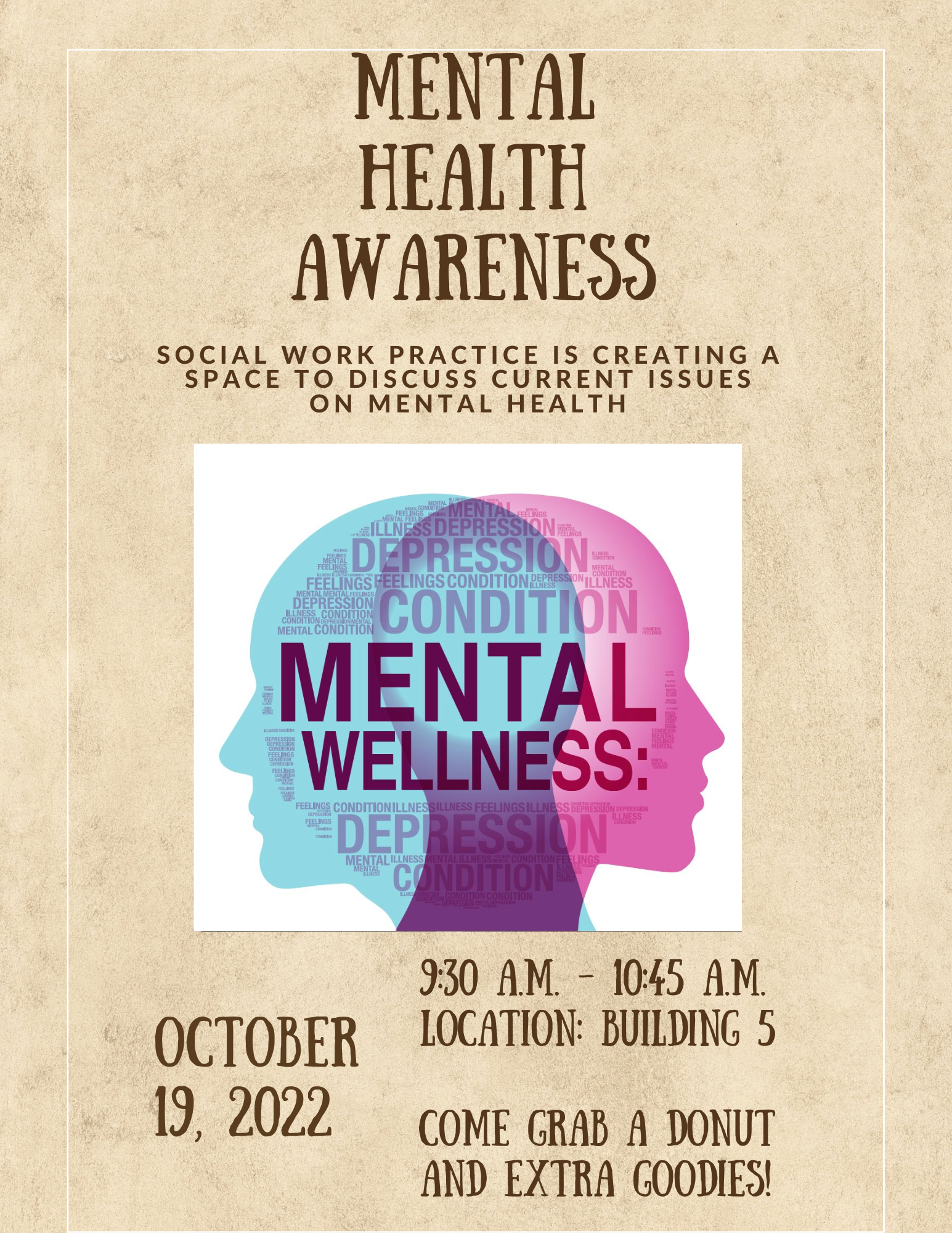 flyer about location of mental health awareness event