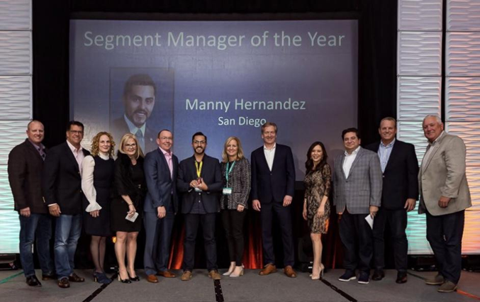 Manny during his award for Segment Manager of the Year