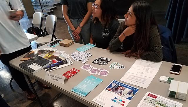 Student volunteers Abbey Ibarra and Lemessis Quintero for ENV Open House