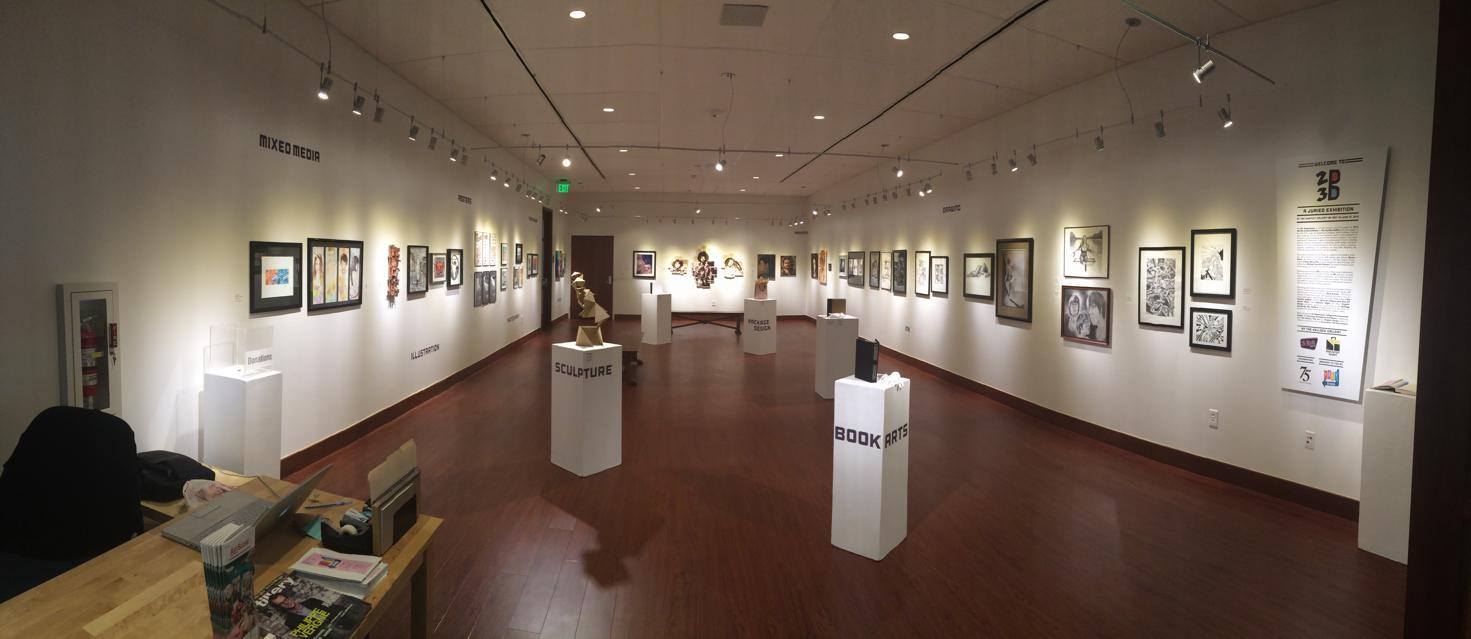 Installation View, Entrance of Gallery, Poly-Kroma 2014: 2D3D Fine Art Juried Competition Exhibition, Mar. 19 to Jun. 14, 2014.