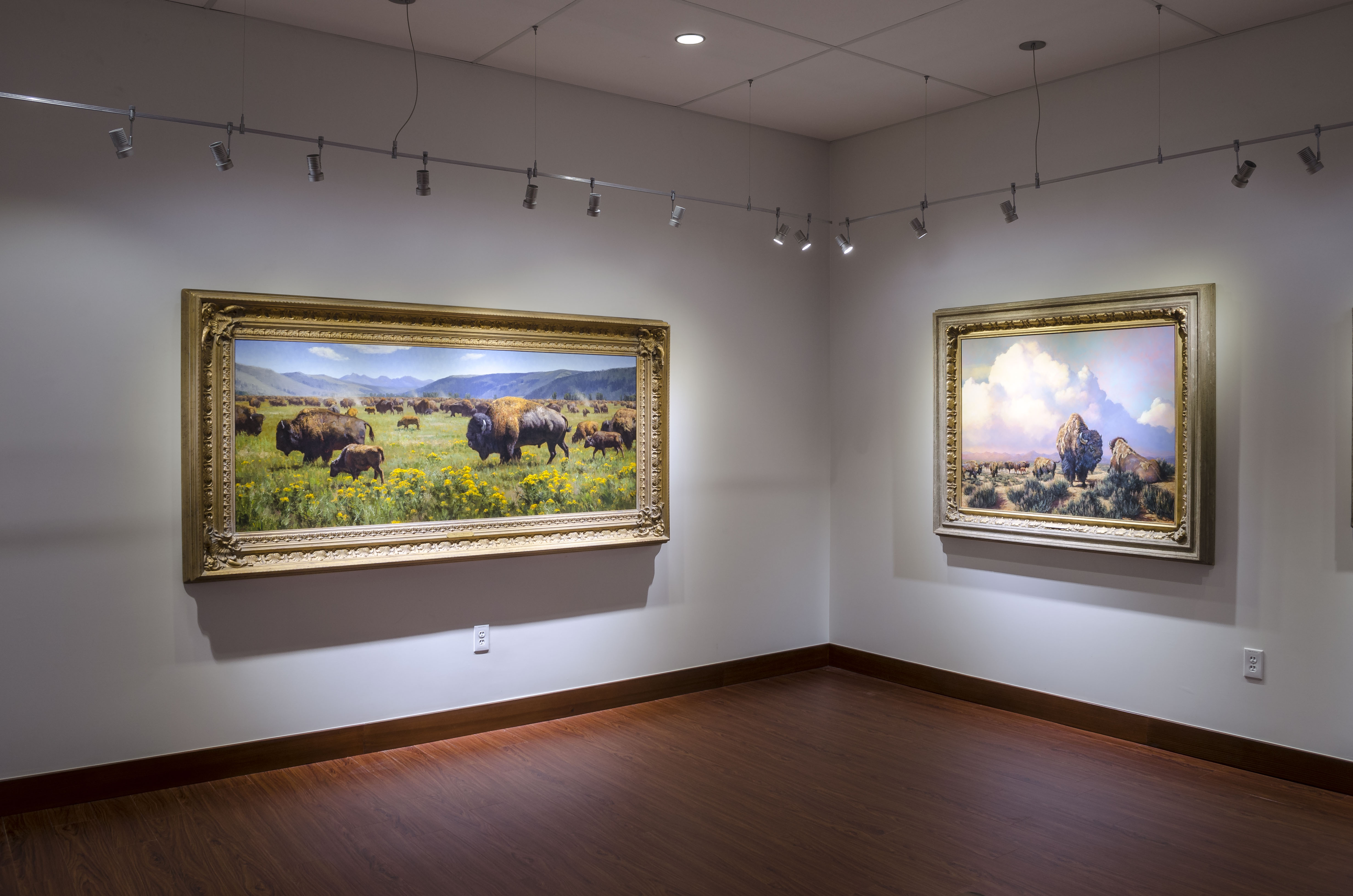 Installation View, Back of Gallery, Exhibition from the Don Huntley Western Art Collection, 2015.