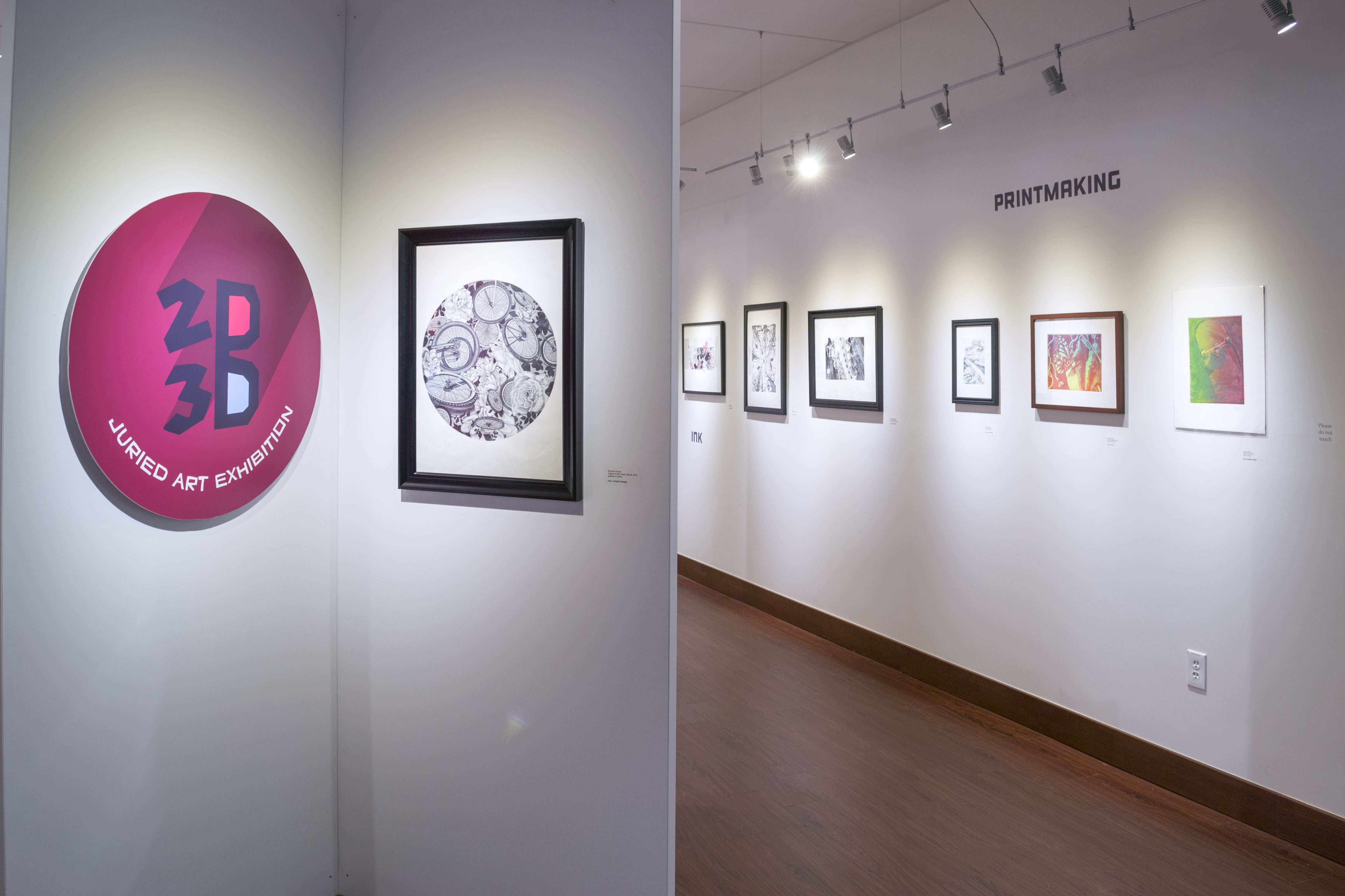 Installation View, Front of Gallery,Poly-Kroma 2015: 2D3D Juried Art Exhibition, 2015.