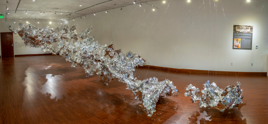 Olga Lah. Lucent Shifts, 2018. reflective plastic.