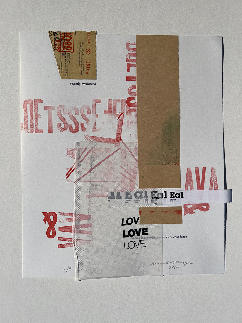 Manifested 22 from the (What You Carry) Series (Internal Spaces), 2022 Unique Print: Letterpress, Ink, Offset Lithography, Collage