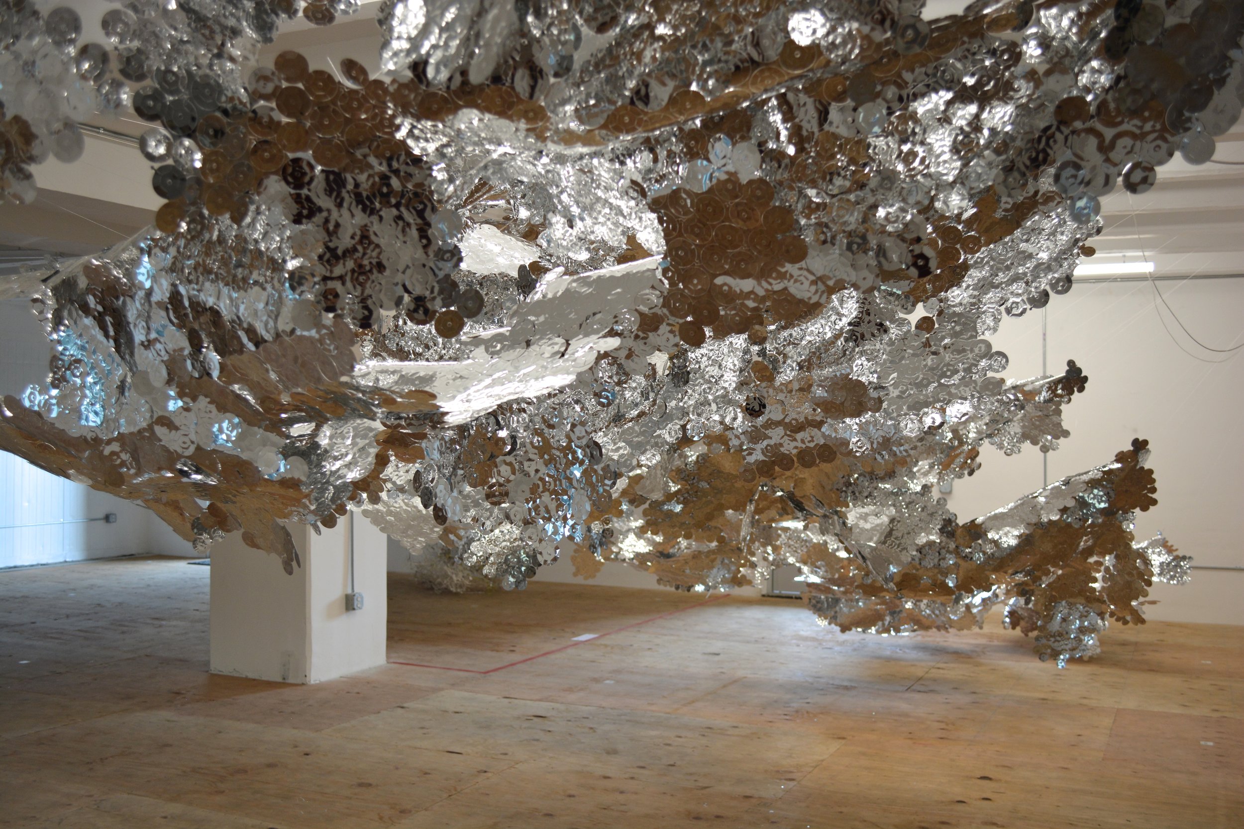 Olga Lah. Lucent Shifts (detail), 2017. reflective plastic. Courtesy of the artist.