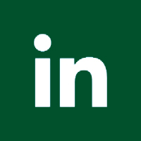 LinkedIn logo on a green background