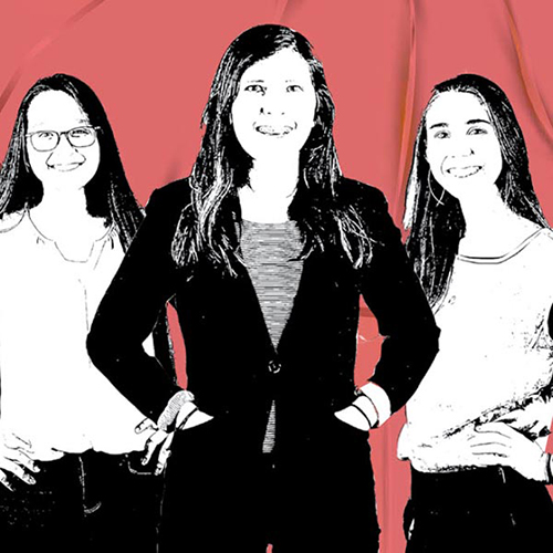Illustration of three female students