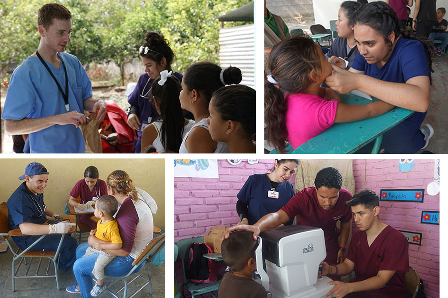 pictures of students helping people in Honduras and Nicaragua
