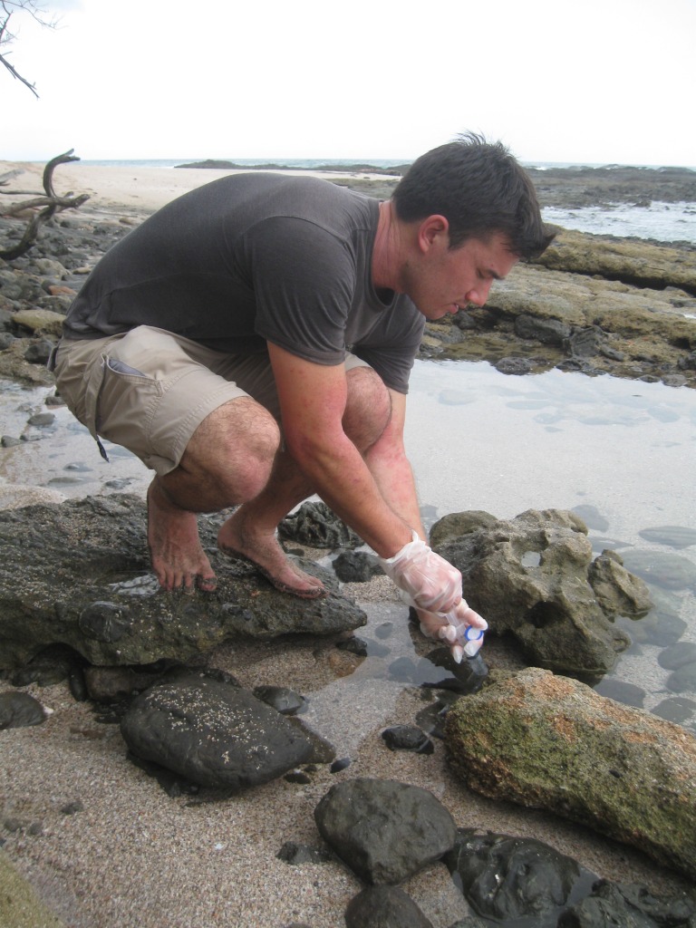 Barnhart in Costa Rica getting water samples