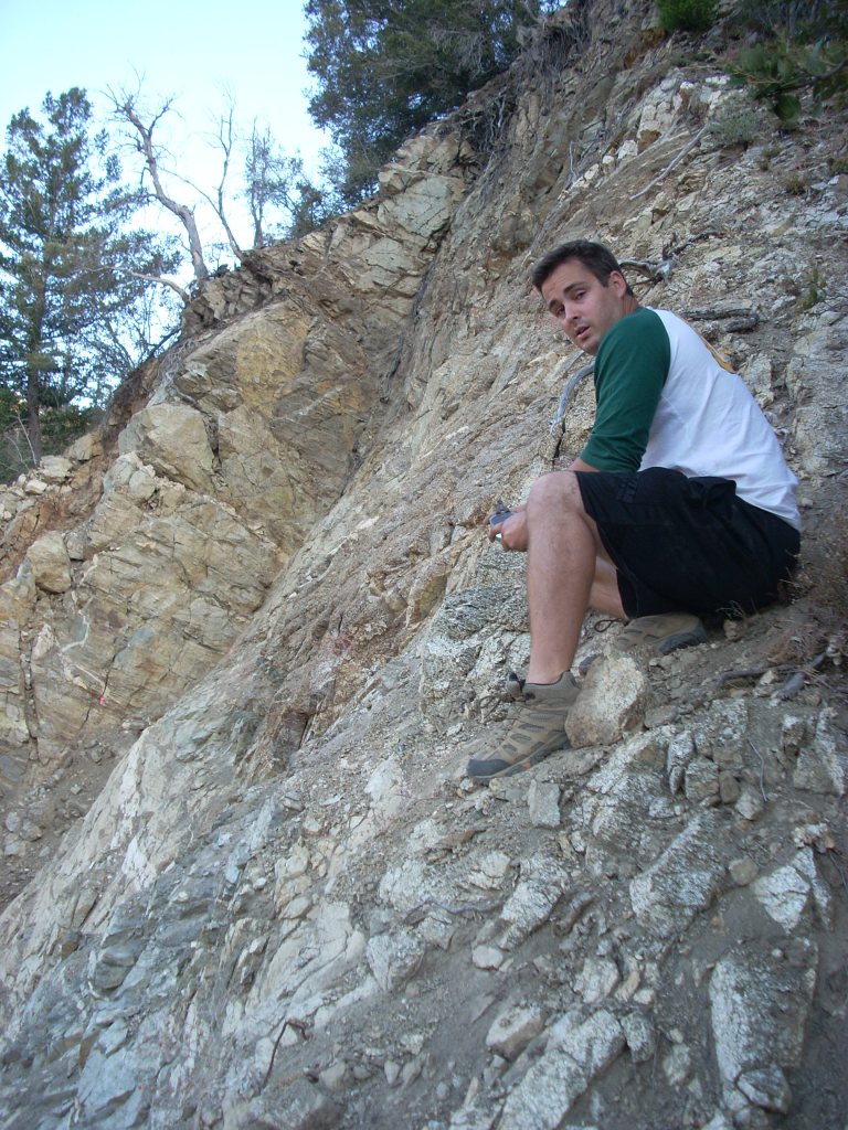 Logan Wick on a steep hill