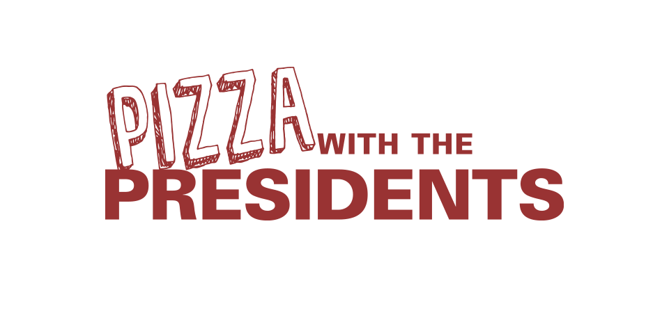 Pizza with the Presidents with an illustration of a pepperoni pizza