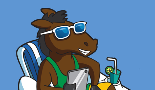 Illustration of Billy Bronco in a pool chair