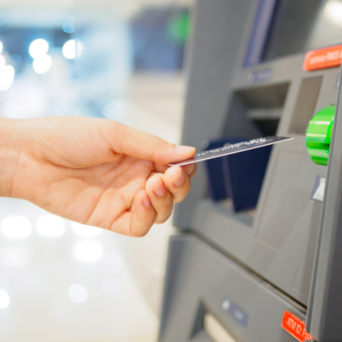 Banking and Financing - ATM machine being used