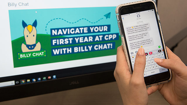 Billy Chat text-message on a mobile phone